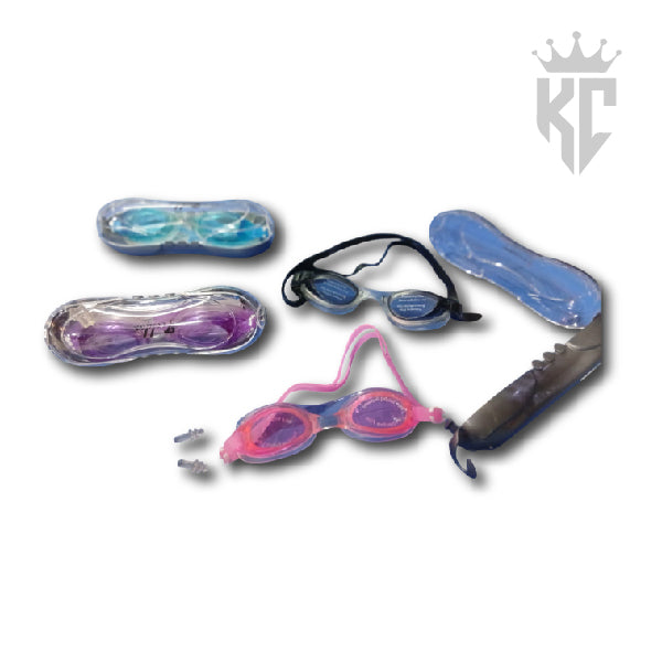 Goggles with nose pin or earplugs