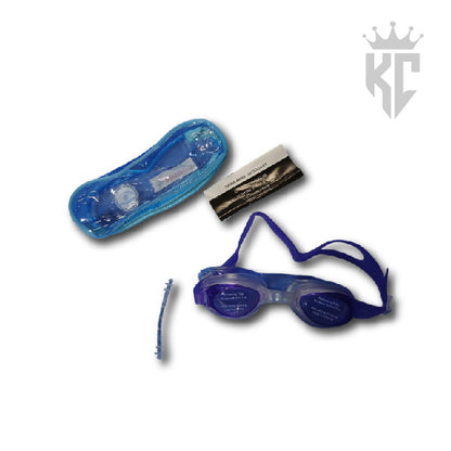 Goggles with nose pin or earplugs