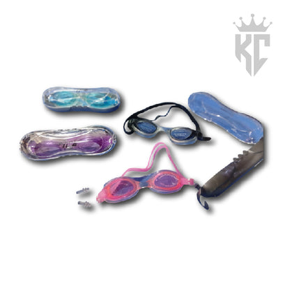 Goggles with nose pin or earplugs